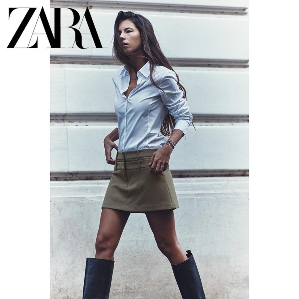 NWT Zara Fitted Poplin Shirt (Light Blue)